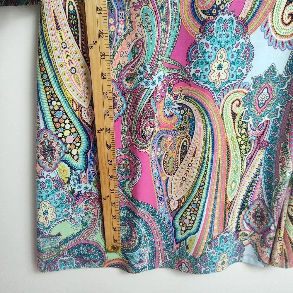 Tommy Hilfiger Knee-Length Dress‎ Women's 6 Colorful Paisley 3/4 Sleeves